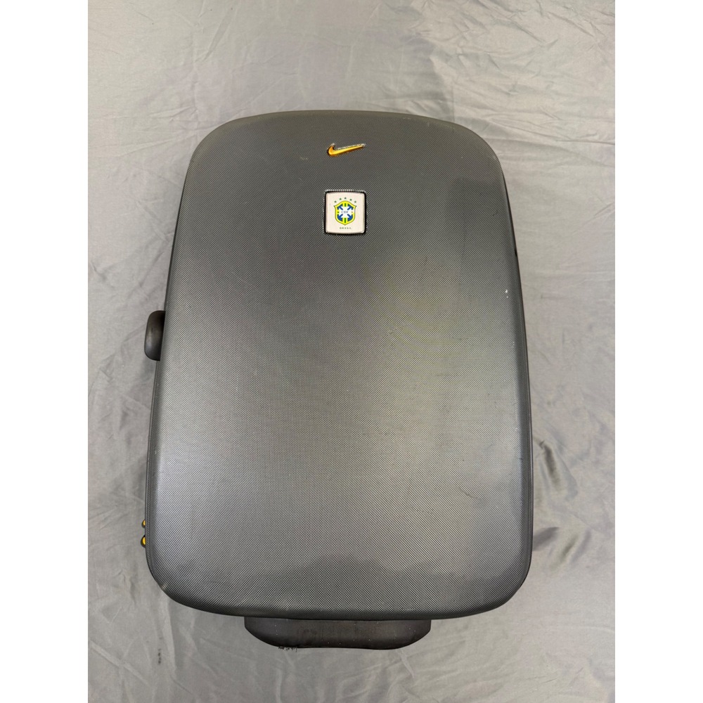 Nike Brasil CBF Rolling Suitcase Grey Yellow‎ Hardshell Carryon Luggage Soccer